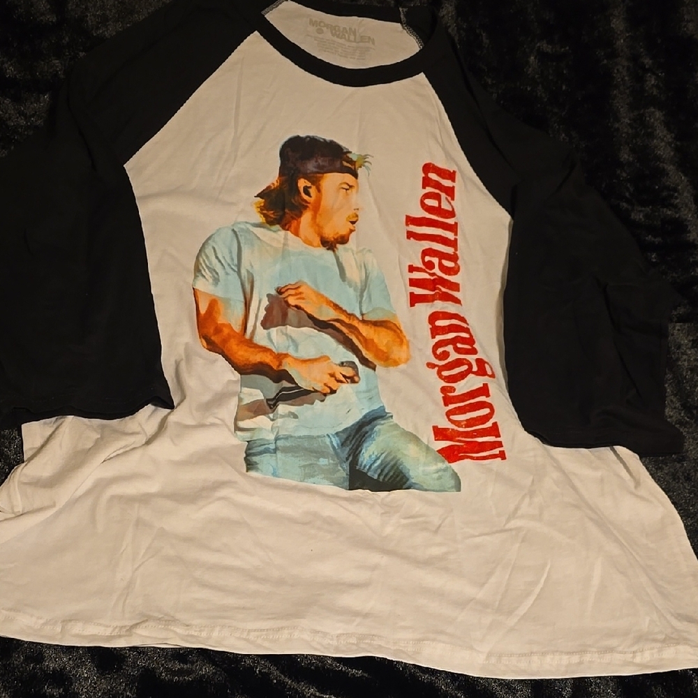 Graphic Raglan Tee - Black and White